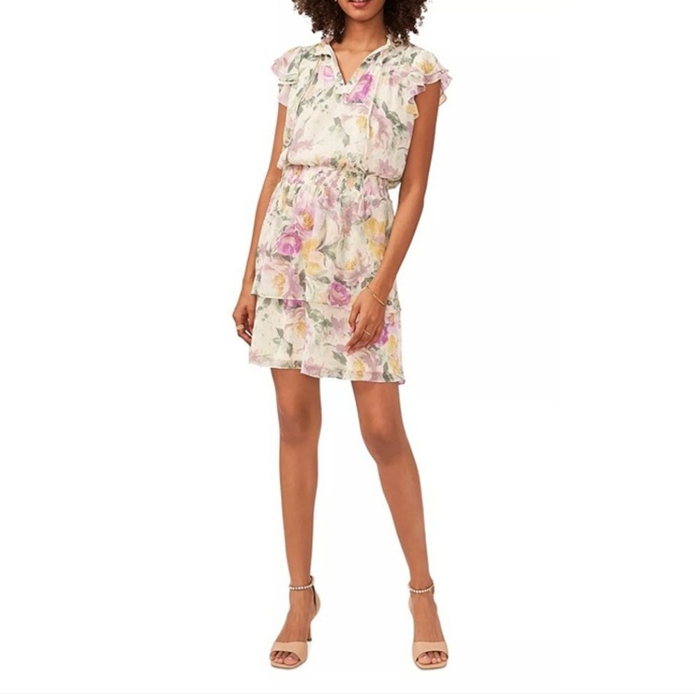 NWT MSK | $98 Floral Blouson Mini Dress (MP) - Picture 6 of 8